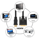 Doubled Shielded Hdmi To Dvi Cable (6 Feet) For Monitor Apple Tv Lot (2 Pieces)