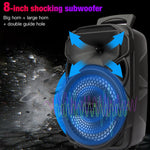 8" 1,000W Portable Fm Bluetooth Speaker Subwoofer Heavy Bass System Party Aux Us