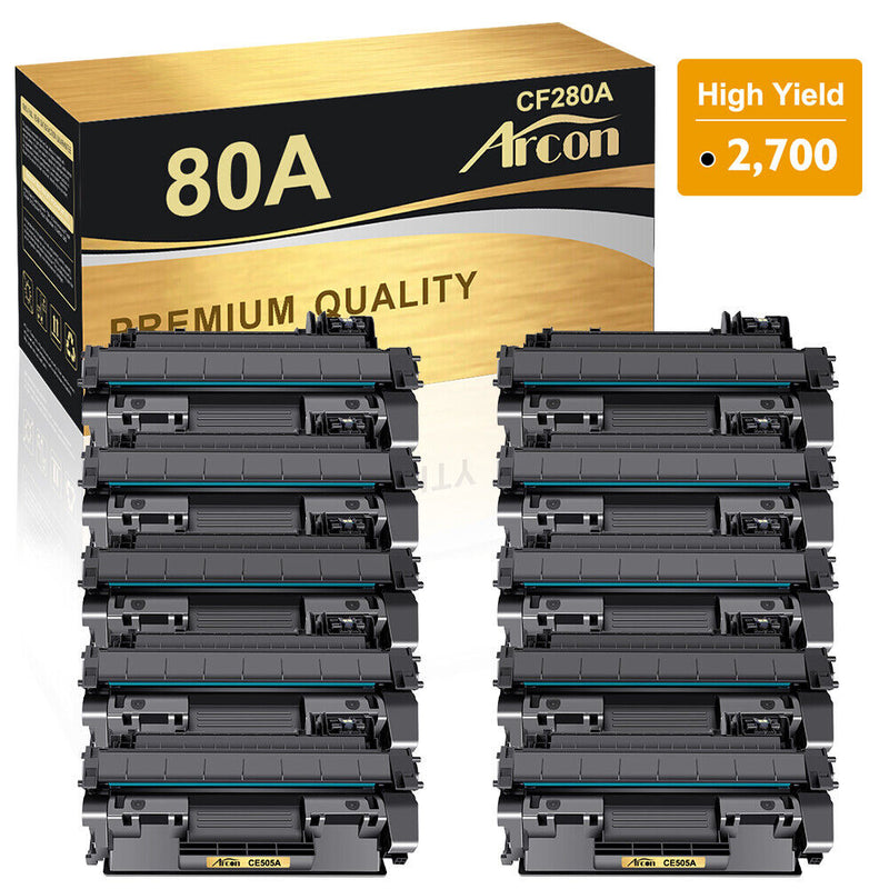 10x CF280A 80A Toner Compatible With HP LaserJet Pro 400 M401dn M401n MFP M425dn