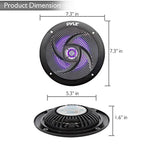 Waterproof Rated Marine LED Speakers, Low-Profile Slim Pair, 6.5'' (240 Watt)