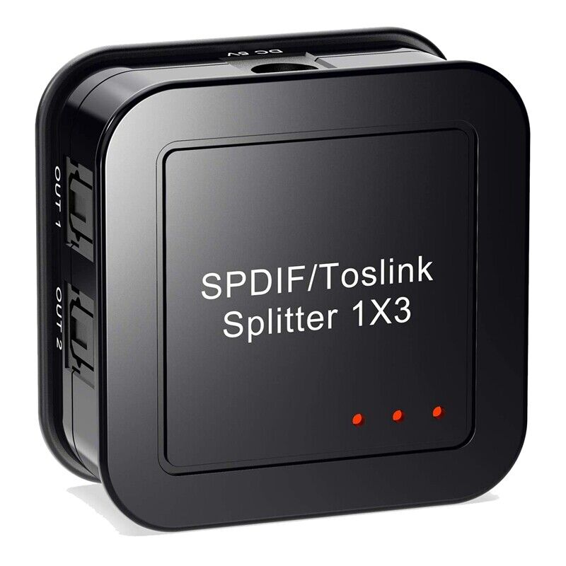 Digital Optical Audio 1X3 Splitter,Digital Spdif Toslink Optical Fiber Audio