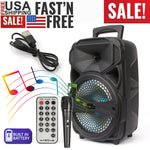 8" 1000W Portable Fm Bluetooth Speaker Subwoofer Heavy Bass Sound System Party