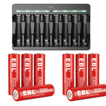 8Pcs 1.5V Aa Rechargeable Batteries Lithium Li-Ion Upgraded +8 Slot Charger