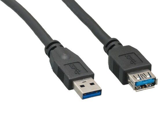 Premium Gold Plated Black 6Ft Feet USB 3.0 A Male to Female Extension Cable Cord