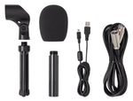 SAMSON Q2U USB+XLR Recording Podcast Dynamic Microphone+Cable+Clip+Desk Stand