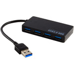 Powered 4-Port Usb 3.0 Hub 5Gbps Portable Compact For Pc Mac Laptop Desktop