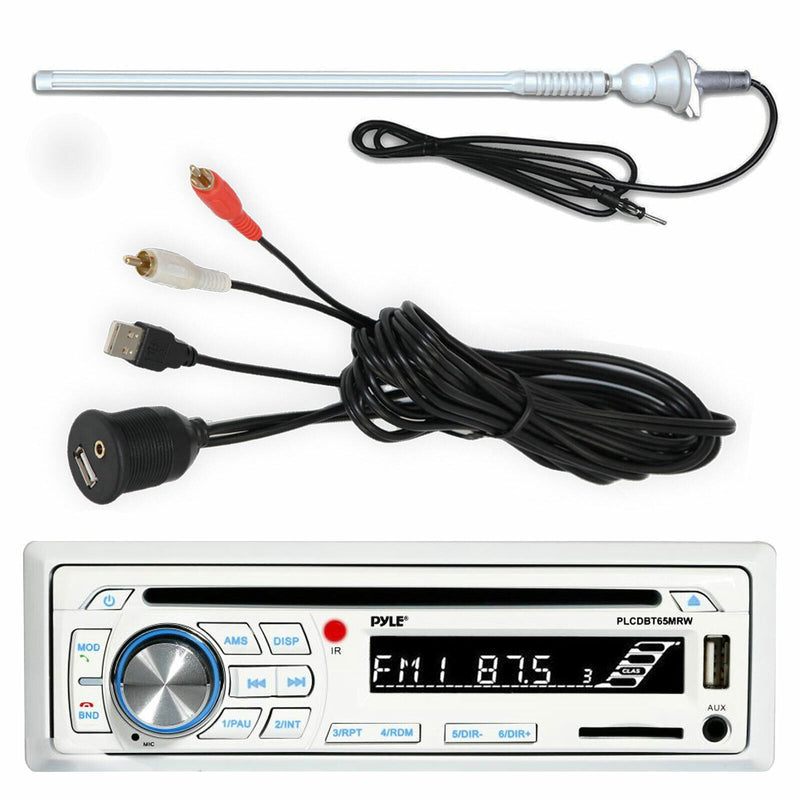 Pyle Plcdbt65 Marine Aux Cd Player Receiver, Usb/Aux Interface, Marine Antenna