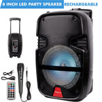 8 In 1,000W Portable Rechargeable Bluetooth Party Speaker Led Woofer Usb Aux Mic