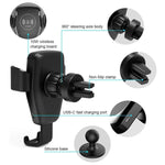 Wireless Car Charger Dock Air Vent Mount Gravity Holder For Mobile Phone 10W