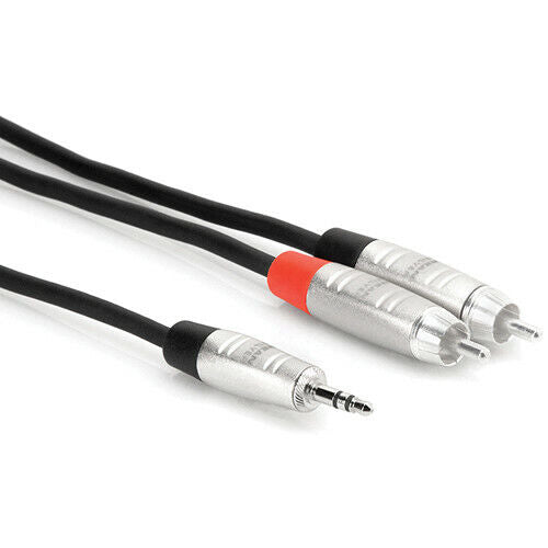 Hosa - HMR-010Y - 3.5 mm TRS to Dual RCA Pro Stereo Breakout Cable - 10 ft.