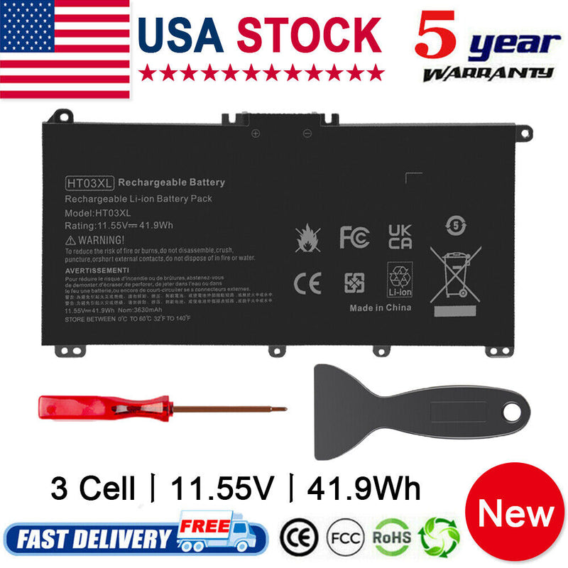 New 41.9Wh Ht03Xl Battery For Hp Pavilion 15-Dw0000 15-Ef0000 17-By0000 17-Ca