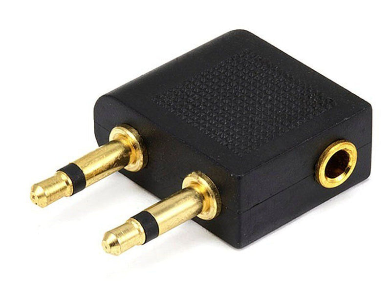 5X 3.5Mm Audio Airplane In-Flight Headphone Converter Travel Adapter Gold Plated