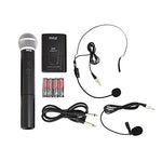 Pyle Wireless Microphone System with Transmitter, Handheld + Headset Mics