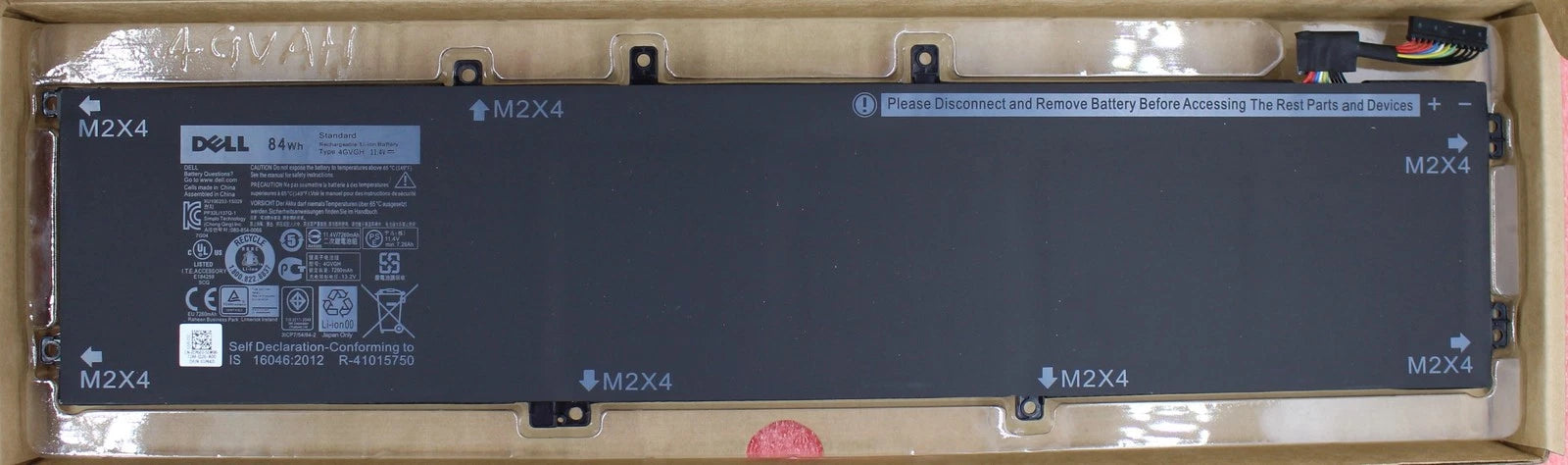 Genuine Dell 4GVGH Battery 84Wh OEM Laptop Replacement Rechargeable Battery