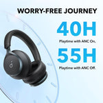 Space One Wireless Headphones 2X Stronger Voice Reduction 40H Anc Play