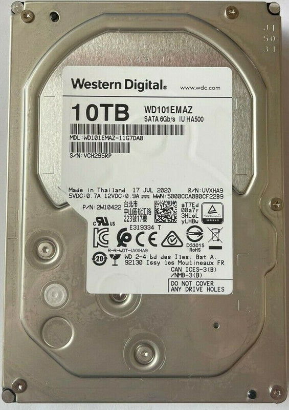 WD Ultrastar 10TB 3.5 WD101EMAZ SATA III 7200RPM 512E ISE Hard Disk Drive HDD