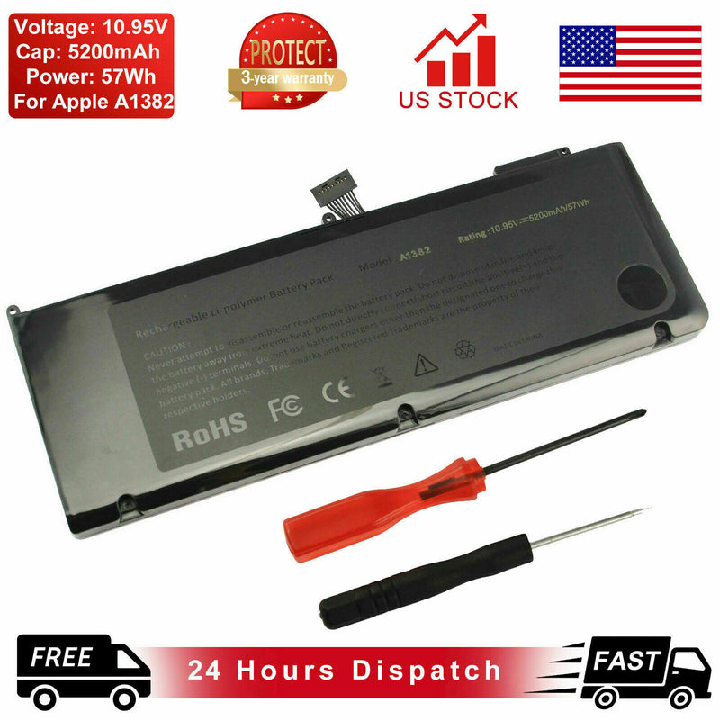 77.5Wh Battery For Apple Macbook Pro 15.4 Inch A1382 Md103Ll/A Md104Ll/A A1286