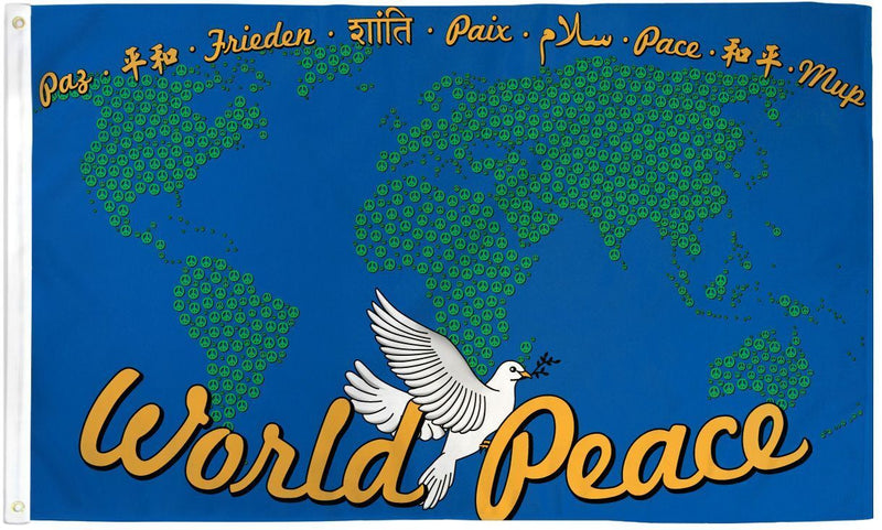 WORLD PEACE MAP FLAG 3X5 FEET DOVE 3'X5' NEW F764