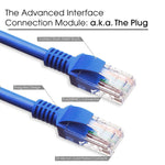 Cat 6 Ethernet Cable 25 Ft Round Blue, Slim Long Internet Network Lan Patch Cord