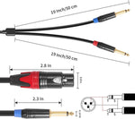 Disino Xlr Female To Dual 1/4 Inch Y Splitter Cable,Female Xlr To Double 6.35Mm