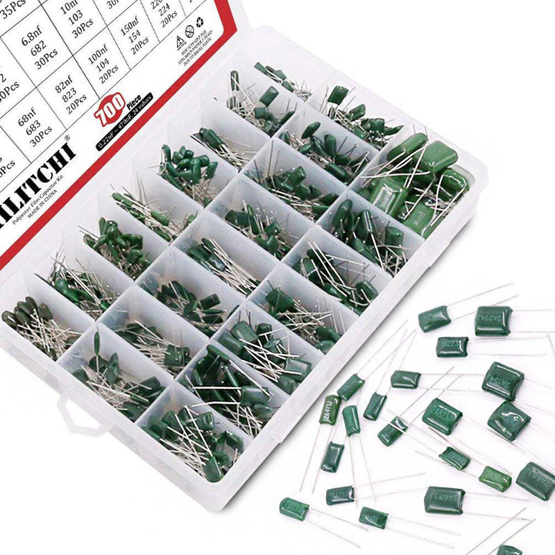 Value Mylar Polyester Film Capacitor Assortment Kit 0.22Nf 700Pcs 24