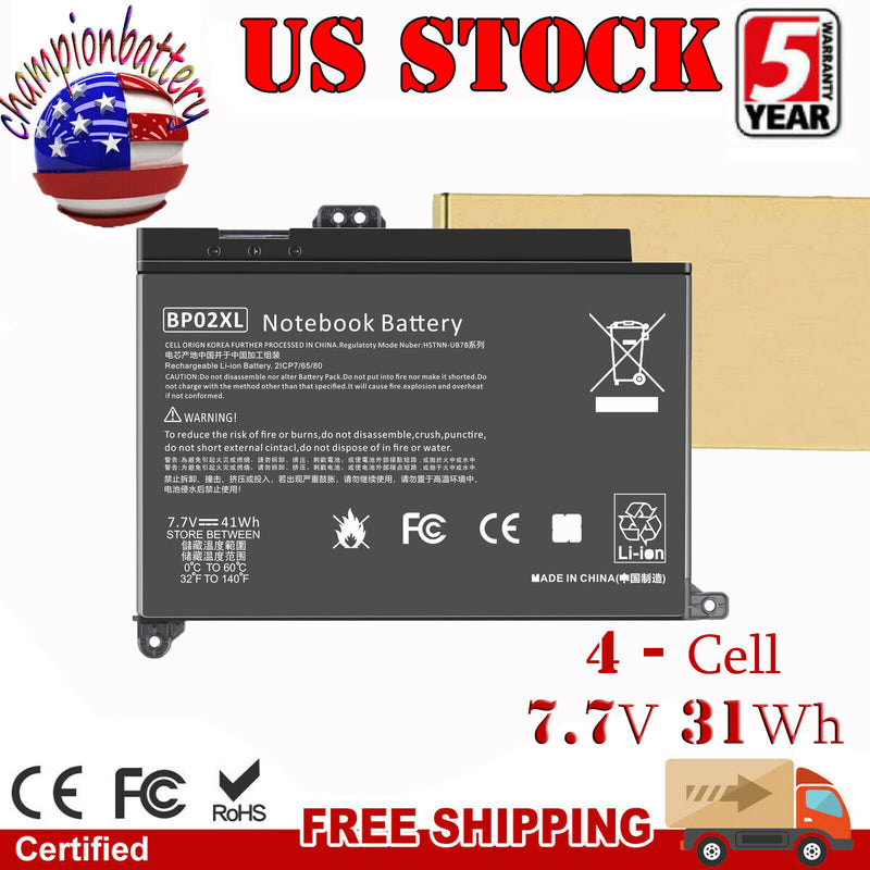 Bp02Xl Battery For Hp Pavilion Pc 15 Series 15-Au010Wm 15-Au123Cl 15-Aw053Nr