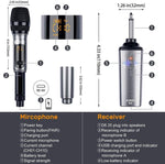 Wireless Supercardioid Dynamic Vocal Microphone Dual UHF Mic Handheld Rechargeab