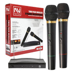 Professional Vhf Wireless Dual Handheld Microphone System Karaoke Mic + Receiver