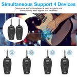 UHF 2.4GHz Wireless Guitar System Transmitter Receiver 4 Channels Rechargeable