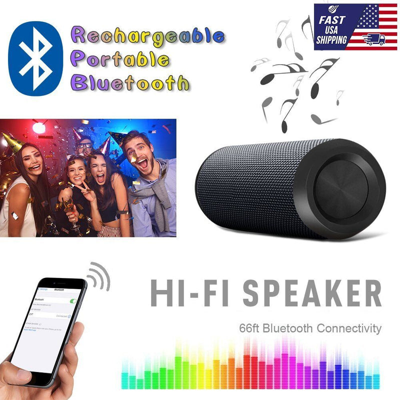 Black Rechargeable Super Bass Us Stock Portable Bluetooth Usb Wireless Speaker