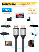 4K Hdmi Cable 6 Ft [2 Pack] Braided Nylon & Gold Connectors
