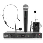 Pyle Wireless Microphone System w/Transmitter, Handheld and Headset Mics (QTY 2)