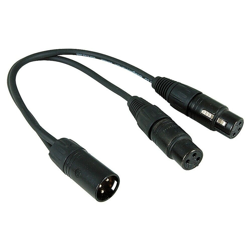 Pro Co Y Mic Cable Male Xlr To (2) Female Xlr 1 Ft.