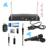 Professional Vhf Wireless Dual Handheld Microphone System Karaoke Mic + Receiver