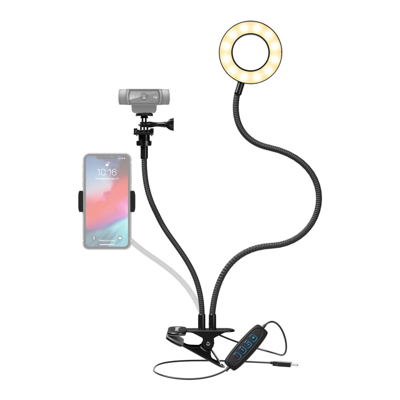 Webcam Stand With Selfie Ring Light