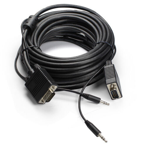 High Quality 30Ft / 10M Vga/Svga/Uxga Laptop To Tv Monitor Cable W/Audio