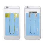 TechMatte Stick on Wallet Card Holder/Money Clip/Phone Stand (2 Pack, Blue)