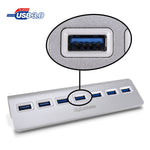 7 Port Usb 3.0 Illuminated High-Speed Hub W/ Non-Slip Mac Pc Laptop