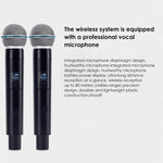 Professional 2 Channel Uhf Wireless Dual Microphone Cordless Handheld Mic System