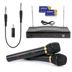 Professional Vhf Wireless Dual Handheld Microphone System Karaoke Mic + Receiver