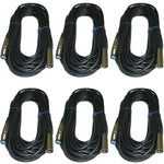 6 Pack Lot 50 Ft Shielded Xlr Male Female Mic Microphone Extension Audio Cable