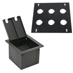 Recessed Audio Stage Floor Box With 6 D Holes Punched Plate