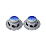 Pyle 6 x 6.5" Waterproof Stereo Boat Marine ATV Outdoor Silver Speaker