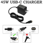 Usb Type-C 45W For Hp Chromebook Lenovo Dell Acer Samsung Laptop Charger Power