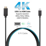 For Ipad Pro 2018 12.9'(Gen3), Ipad Pro 11, 6Ft Usb C To Hdmi Cable [4K@60Hz]