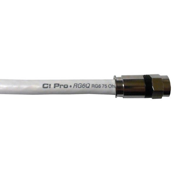 3 Ft Rg6 Quad Shielded Coaxial Cable With Heavy Duty Compression