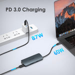 USB C Hub 8-in-1 Type C Adapter 87W PD3.0 4K HDMI 2K VGA SD/TF Card Reader