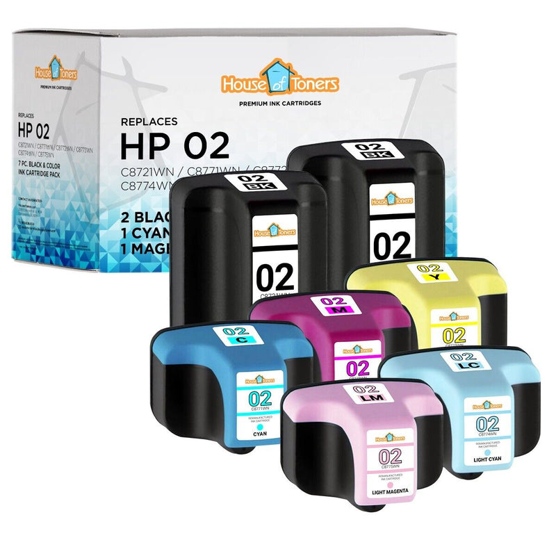 7Pk For Hp 02 C8721Wn C8771Wn C8772Wn C8773Wn C8774Wn C8775Wn Ink