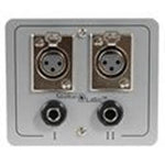 New Floor / Wall Cable Wire Connection Panel Box (2) Xlr Female And (2) 1/4".Pa