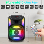 Portable Bluetooth Party Speaker 8" Subwoofer Heavy Bass Sound System 1000W Mic